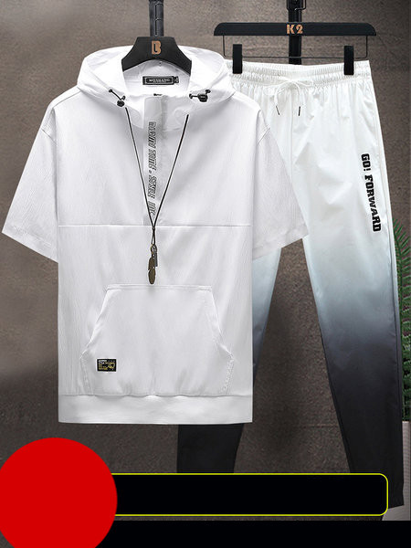 Ljetni muški komplet bluza s kapuljačom i hlače