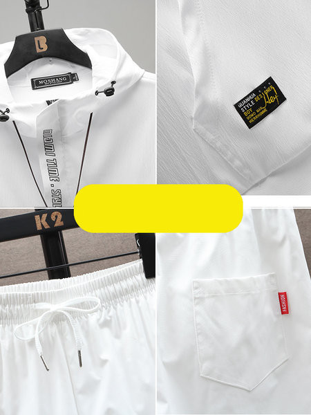 Ljetni muški komplet bluza s kapuljačom i hlače