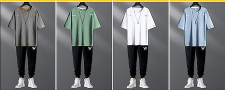 Uue mudeli meeste komplekt kahest osast - püksid ja T-särk