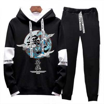 Ανδρική αθλητική φόρμα με μακρύ μανίκι χρώμα απλικέ και επιγραφή