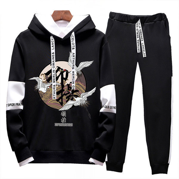 Ανδρική αθλητική φόρμα με μακρύ μανίκι χρώμα απλικέ και επιγραφή