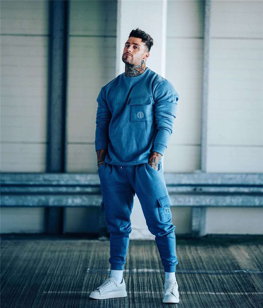 Ανδρική casual φόρμα σε μαύρο και μπλε χρώμα