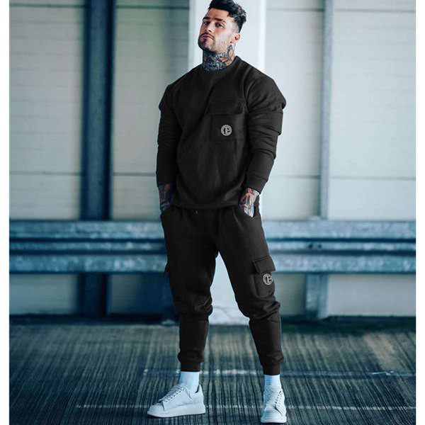 Ανδρική casual φόρμα σε μαύρο και μπλε χρώμα