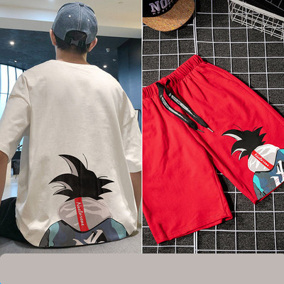 Ανδρική αθλητική φόρμα με 3/4 μανίκια και απλικέ χρώμα