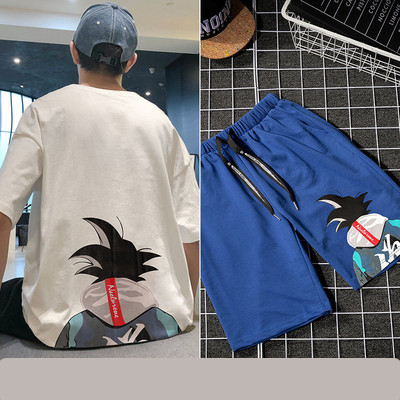 Ανδρική αθλητική φόρμα με 3/4 μανίκια και απλικέ χρώμα