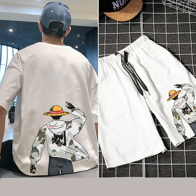 Ανδρική αθλητική φόρμα με 3/4 μανίκια και απλικέ χρώμα