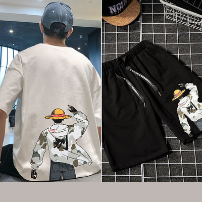 Ανδρική αθλητική φόρμα με 3/4 μανίκια και απλικέ χρώμα