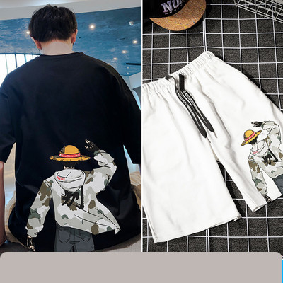 Ανδρική αθλητική φόρμα με 3/4 μανίκια και απλικέ χρώμα