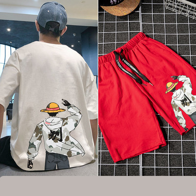 Ανδρική αθλητική φόρμα με 3/4 μανίκια και απλικέ χρώμα