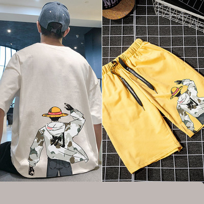 Ανδρική αθλητική φόρμα με 3/4 μανίκια και απλικέ χρώμα