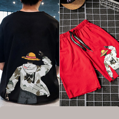 Ανδρική αθλητική φόρμα με 3/4 μανίκια και απλικέ χρώμα