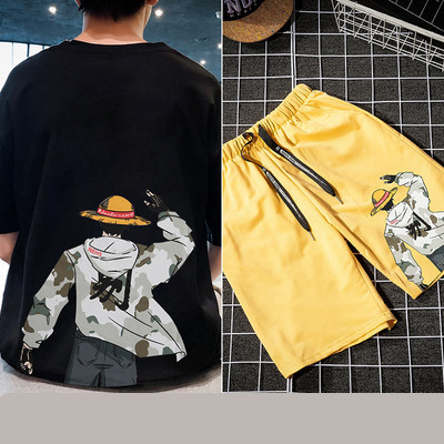 Ανδρική αθλητική φόρμα με 3/4 μανίκια και απλικέ χρώμα