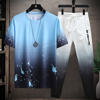 Модерен мъжки комплект от тениска и долнище в три цвята