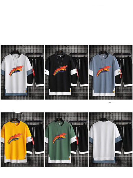 Ανδρικό αθλητικό καθημερινό σετ  σε δύο μέρη με τύπωμα