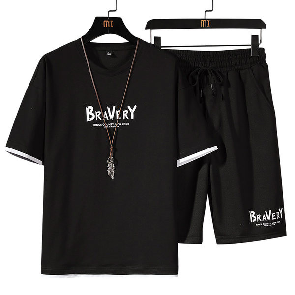 Vyriškas dviejų dalių komplektas su tamprėmis ant kelnių