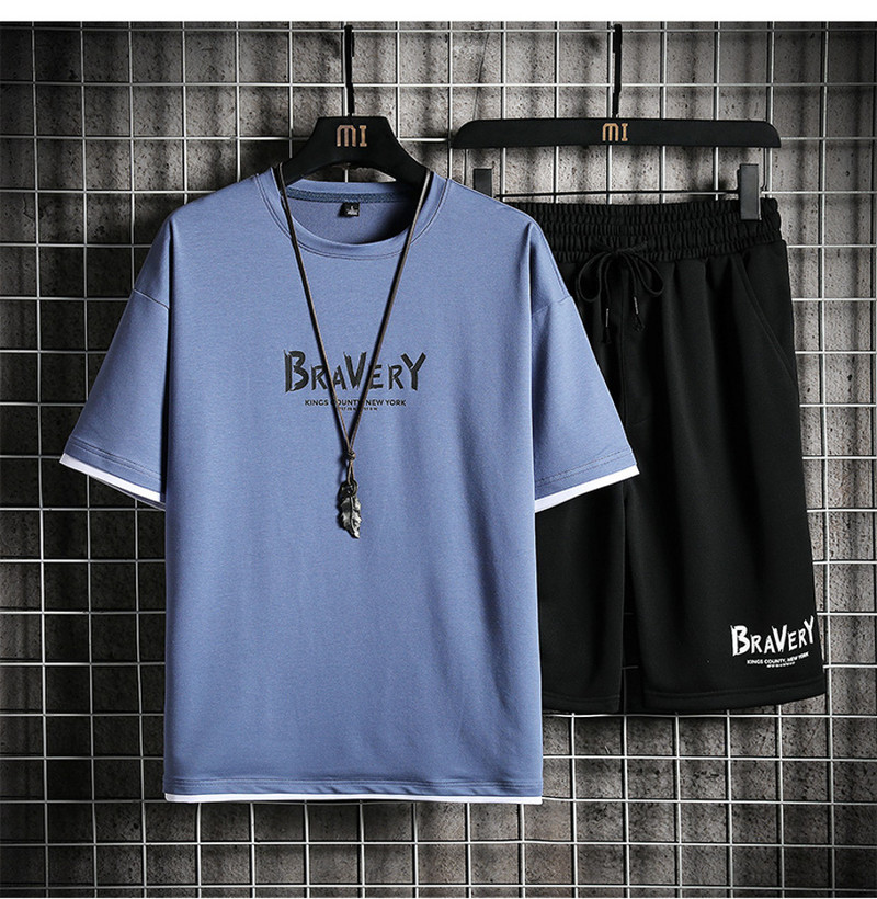 Vyriškas dviejų dalių komplektas su tamprėmis ant kelnių