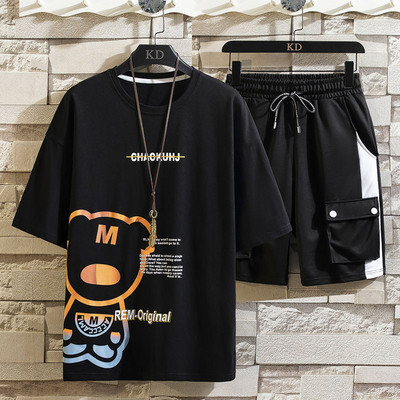 Ανδρικό αθλητικό καθημερινό σετ με απλικέ αρκουδάκι