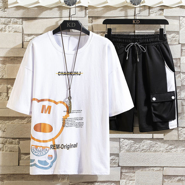 Ανδρικό αθλητικό καθημερινό σετ με απλικέ αρκουδάκι