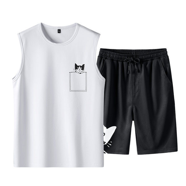 Igapäevane meeste topi ja lühikeste pükste komplekt