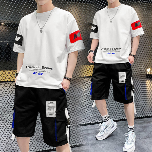 Ανδρικό σετ μπλουζάκι και σορτς σε τρία χρώματα