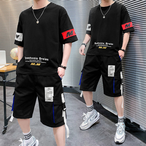 Ανδρικό σετ μπλουζάκι και σορτς σε τρία χρώματα