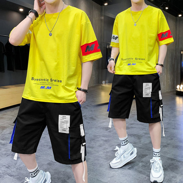 Ανδρικό σετ μπλουζάκι και σορτς σε τρία χρώματα