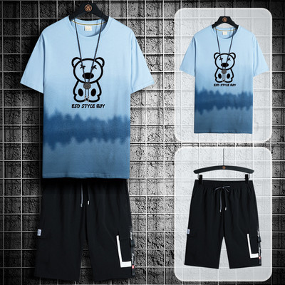 Ανδρική αθλητική φόρμα με επιγραφή και εφαρμογή