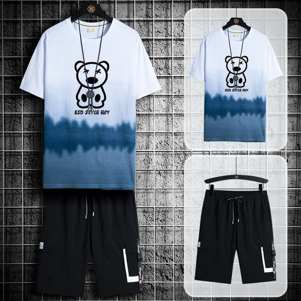 Ανδρική αθλητική φόρμα με επιγραφή και εφαρμογή