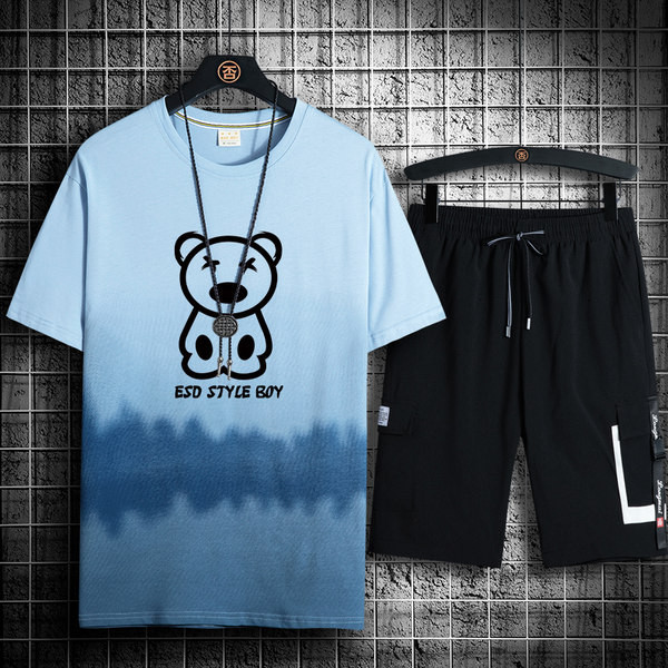 Ανδρική αθλητική φόρμα με επιγραφή και εφαρμογή