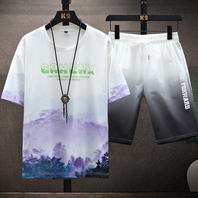 Casual ανδρικό σετ από δύο μέρη  - μπλουζάκι και σορτς