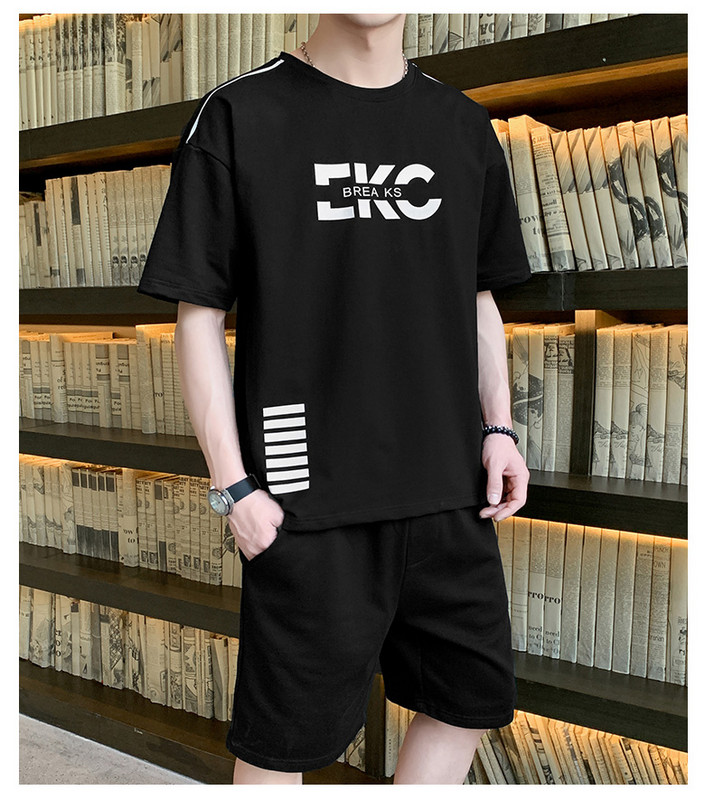 Ikdienas vīriešu T-krekla un šortu komplekts