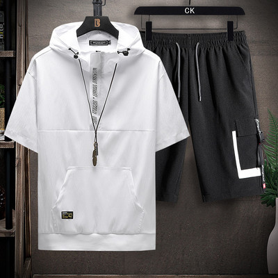 Meeste vabaaja komplekt T-särgist ja lühikestest pükstest - kolmes värvitoonis