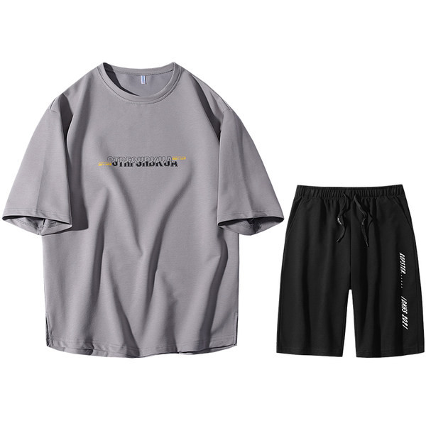 Meeste vabaaja komplekt T-särgist ja 3/4 pükstest