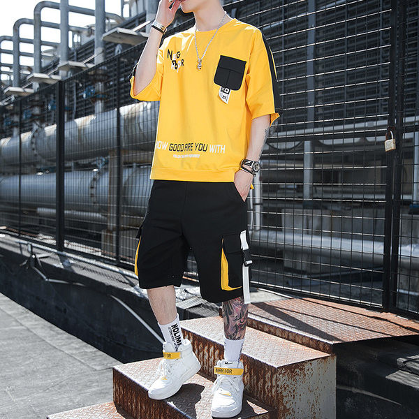 Ανδρικό σετ  με τσέπες και επιγραφές - σε δύο μέρη