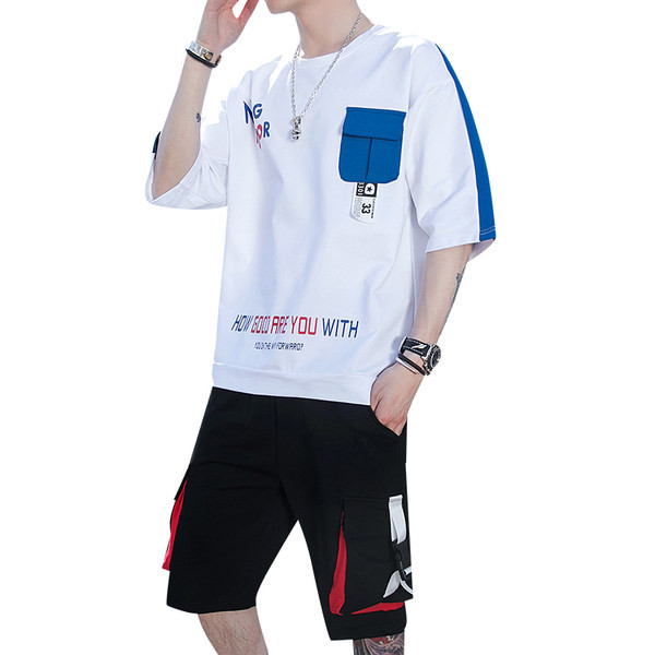 Ανδρικό σετ  με τσέπες και επιγραφές - σε δύο μέρη