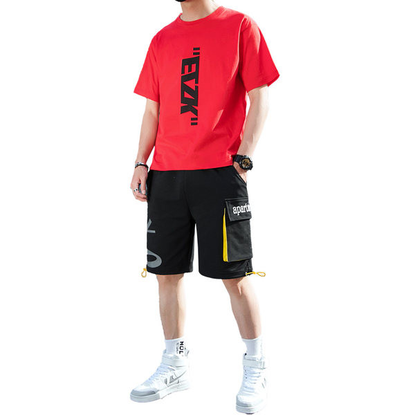 Ležerne muške kratke hlače s džepom i majica