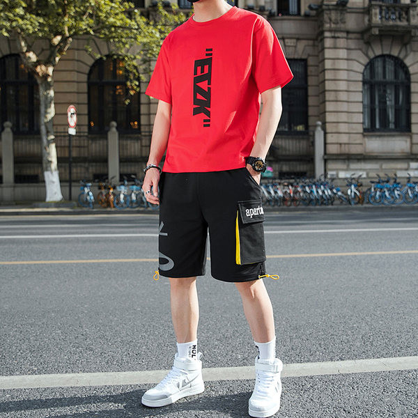 Ležerne muške kratke hlače s džepom i majica