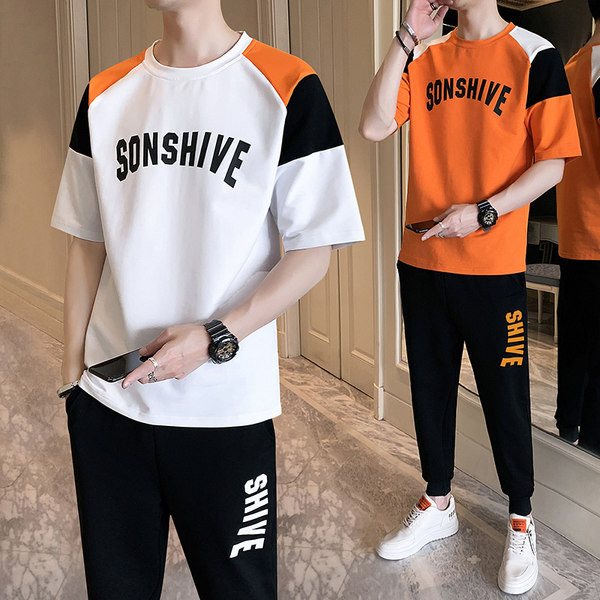 Meeste vabaaja komplekt pikkadest pükstest ja T-särgist