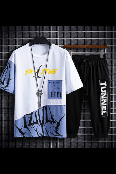 Vīriešu ikdienas komplekts ar uzrakstiem - divās daļās