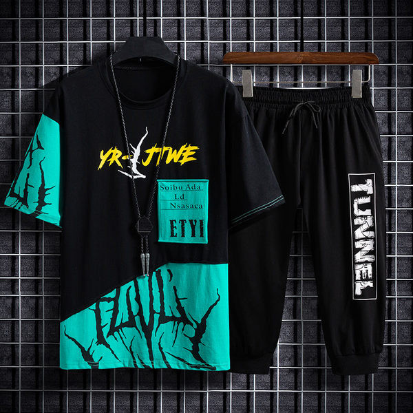 Vīriešu ikdienas komplekts ar uzrakstiem - divās daļās