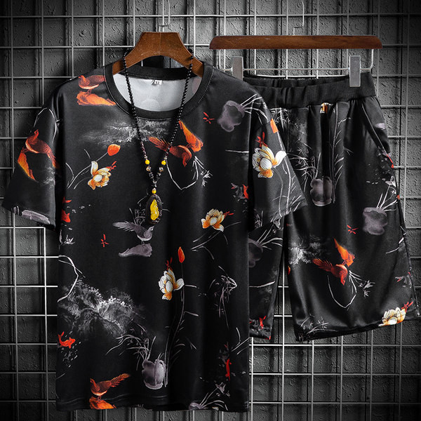 Ανδρικό αθλητικό καθημερινό σετ  σε δύο μέρη με απλικέ και τσέπες