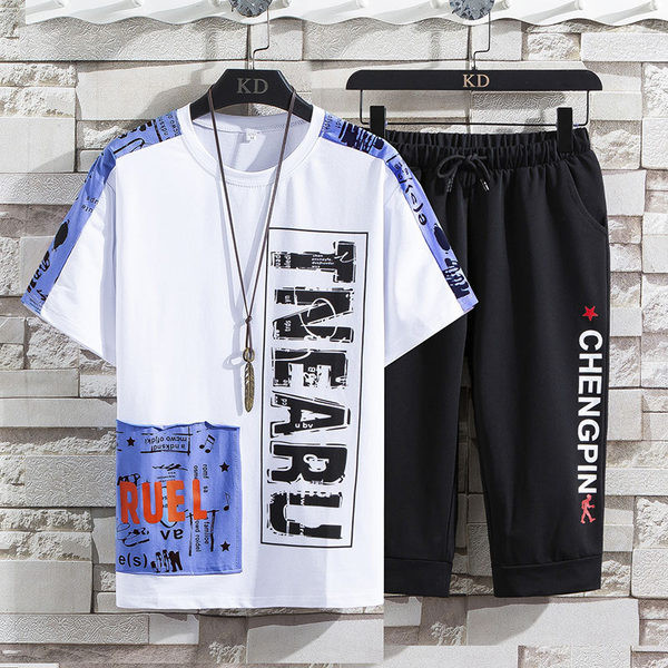 Dienas komplekts no divām daļām - T-krekls un 3/4 bikses