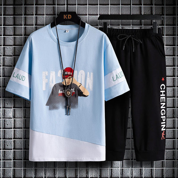 Dienas komplekts no divām daļām - T-krekls un 3/4 bikses