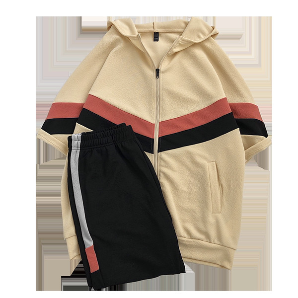 Καλοκαιρινό σετ για άνδρες - τοπ με 3/4 μανίκια και σορτς