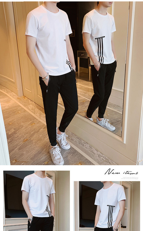 Meeste sport- ja vabaajameeskond T-särgist ja pikkadest pükstest