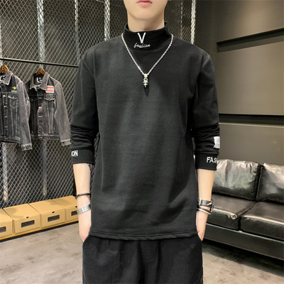 Мъжки спортен екип с дълъг ръкав надпис и джобове