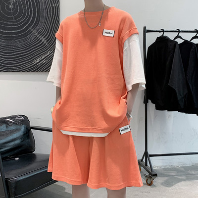 Suvine vaba lõikega meeste komplekt - T-särk ja lühikesed püksid