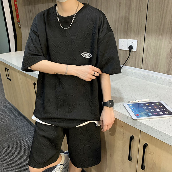 Reljeefsete tähtedega suvine meeste päevakomplekt