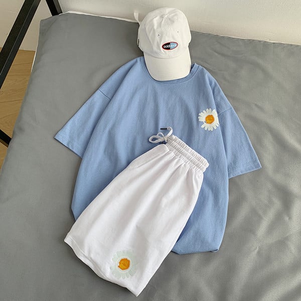 Летен сет за мъже с апликация маргаритка