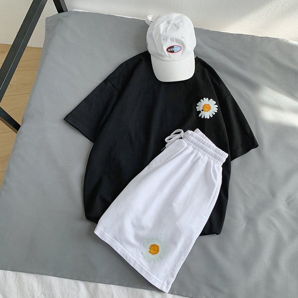 Летен сет за мъже с апликация маргаритка